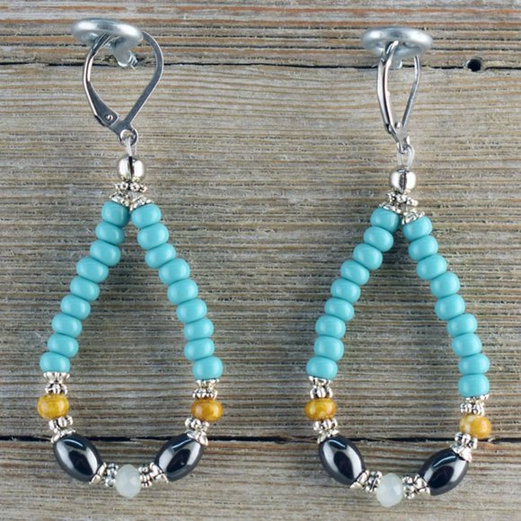 Multi Strand Agate Horse Necklace Earring Set - Picture 2 of 4